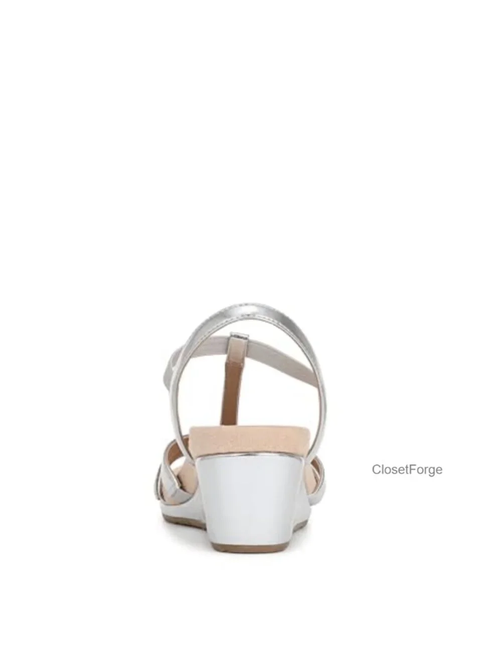 Women's Wedge Sandals with Rhinestone Straps, Cushioned Footbed, Slip-On